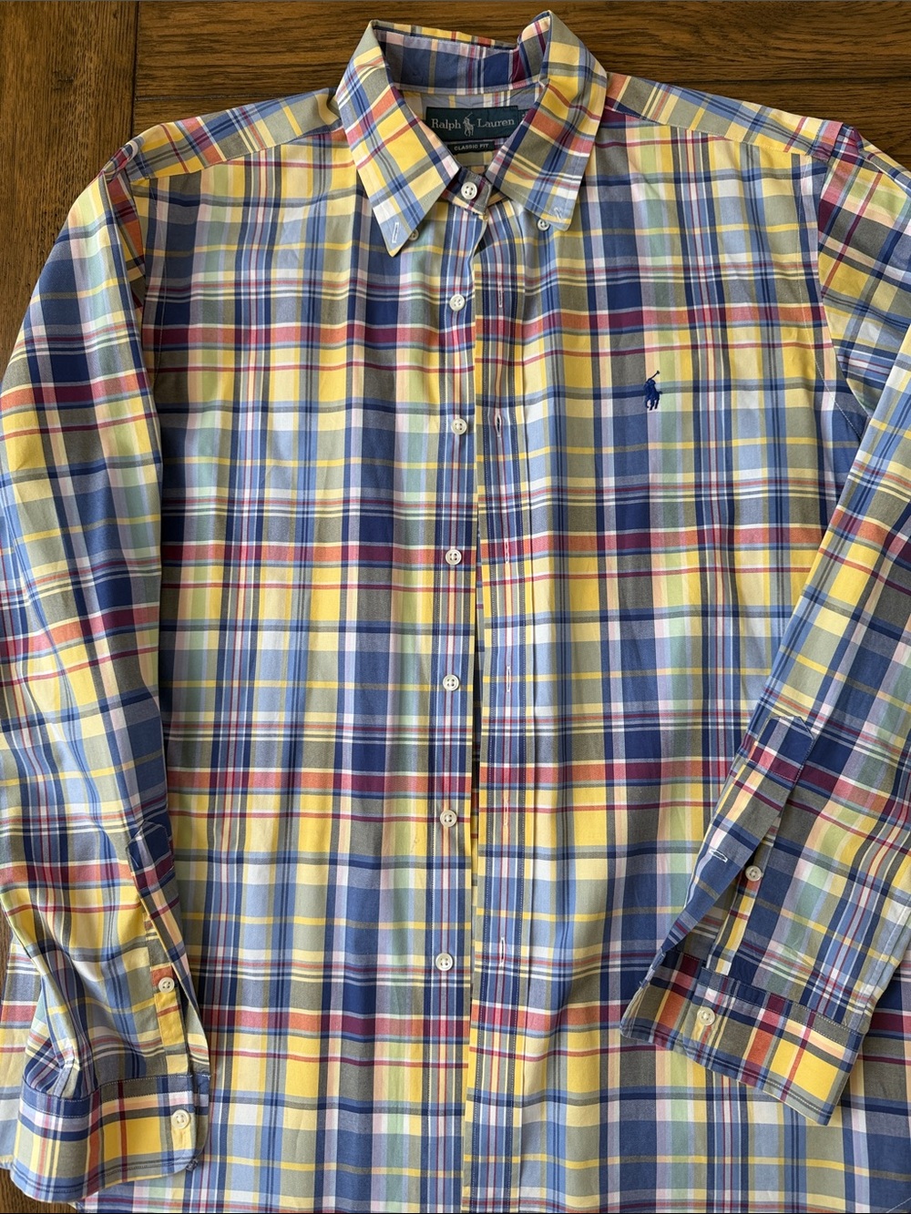 Ralph Lauren Multicolor Yellow & Blue Plaid Button-Down Shirt
